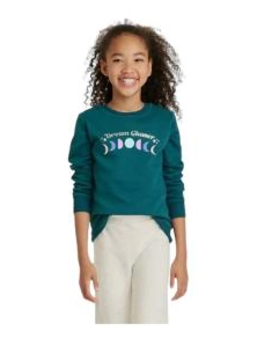 ✨Cat & Jack Teal Moon-Phase Graphic Sweatshirt